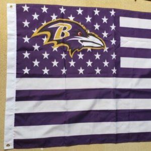 NFL Baltimore Ravens Purple & White Stars & Stripes Color Flag 3x5 foot Banner